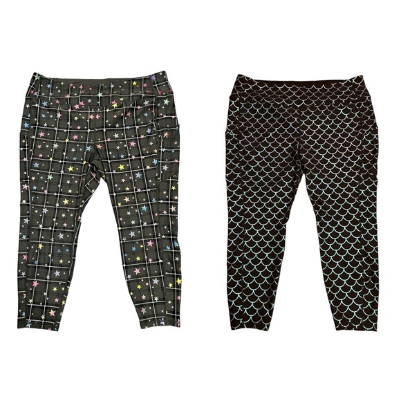 TORRID ACTIVE Lot Of 2 High Waist Cropped Athletic Leggings Stars Holographic 4X - Picture 1 of 7